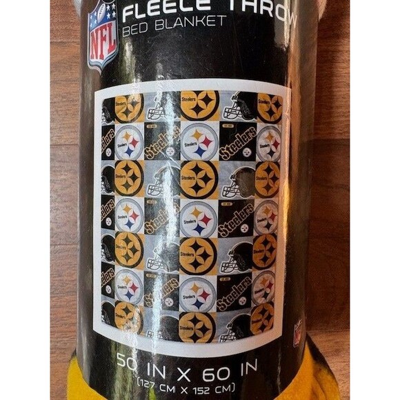 Pittsburgh‎ Steelers Fleece Throw Blanket - NFL Football Patchwork 50x 60 inches - Picture 3 of 5
